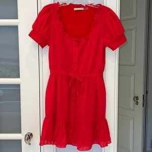 Alice and Olivia red short sleeve dress